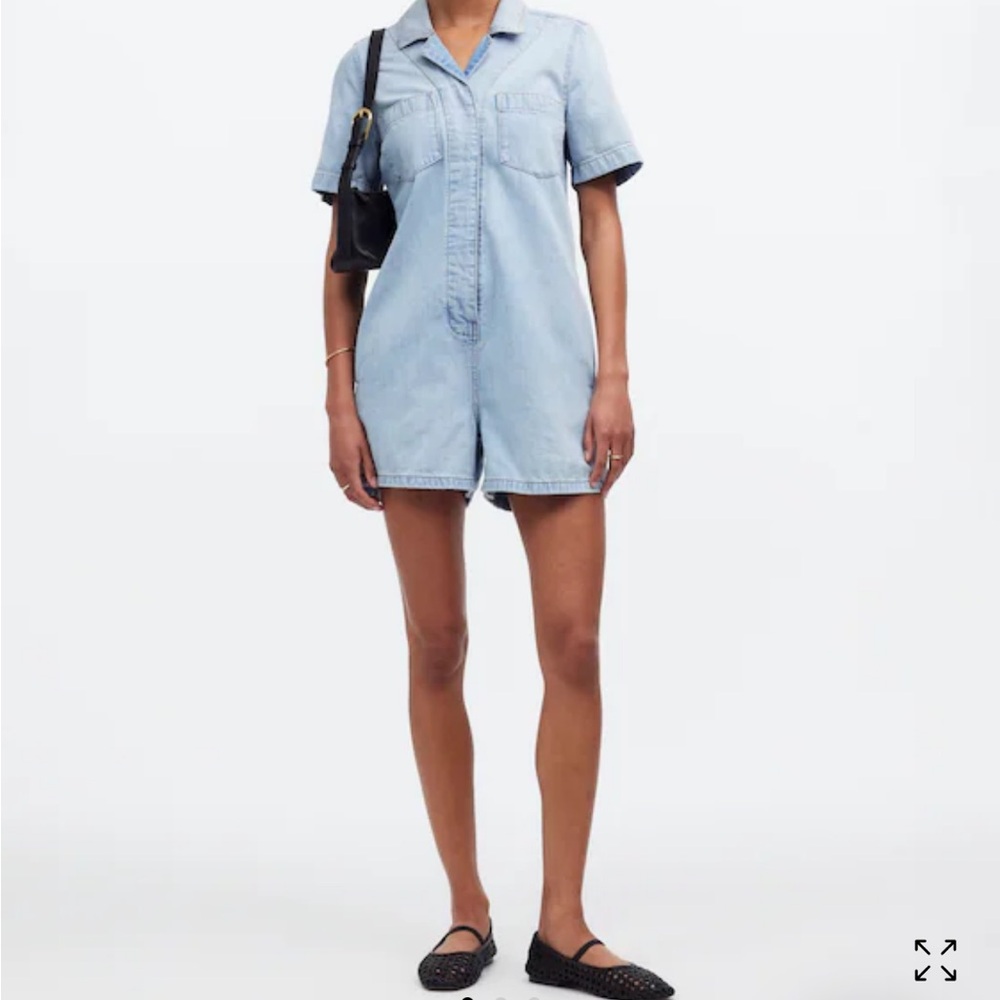 Madewell Denim Blue Utility Romper